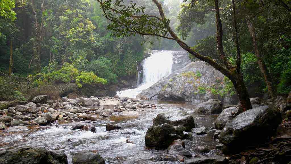 Lakkom Waterfalls Scenic View Near Munnar